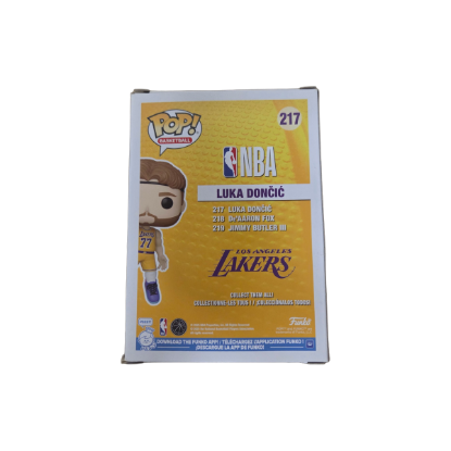 Funko Pop! NBA Luka Dončić Los Angeles Lakers #217 – Rückseite und Produktinformationen