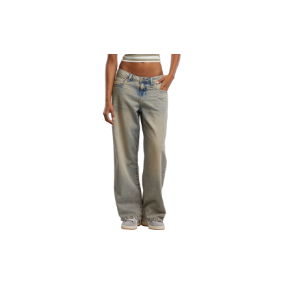URBAN CLASSICS Damen Low Waist Baggy Jeans im Used-Look – Hauptbild