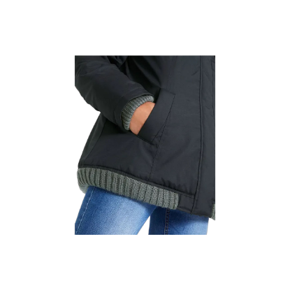 bonprix Stilvolle Damen-Winterjacke in Schwarz mit Strick-Details – Produktbild 2