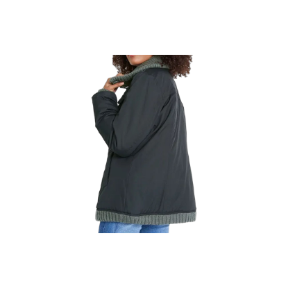 bonprix Stilvolle Damen-Winterjacke in Schwarz mit Strick-Details – Produktbild 3
