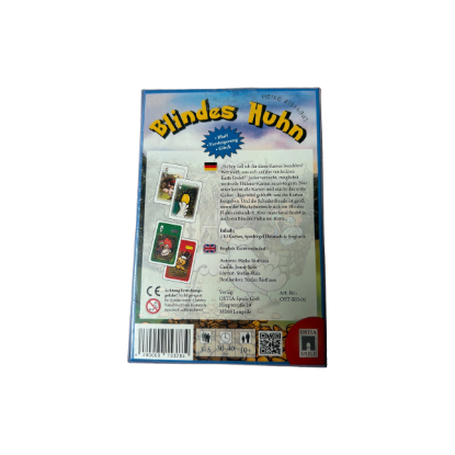 Blindes Huhn Kartenspiel – Rückseite und Produktinformationen