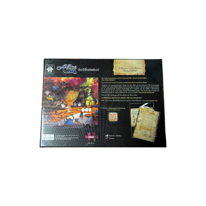 Arcana Puzzle Alice im Wunderland, 1000 Teile – Rückseite und Produktinformationen