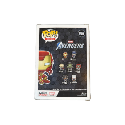 Funko POP! Games Marvel Avengers Gamerverse Iron Man Figur 626 – Rückseite und Produktinformationen