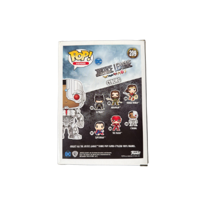 Funko POP! DC Justice League - Cyborg 209 Vinyl-Figur – Rückseite und Produktinformationen