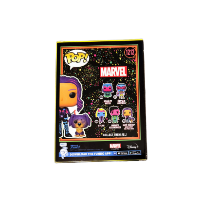 Funko Pop! Marvel Kate Bishop with Lucky Figur 1212 – Rückseite und Produktinformationen