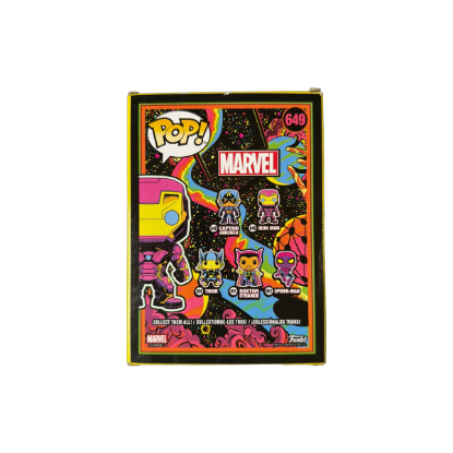 Funko POP! Marvel Iron Man (649) - Black Light Edition – Rückseite und Produktinformationen