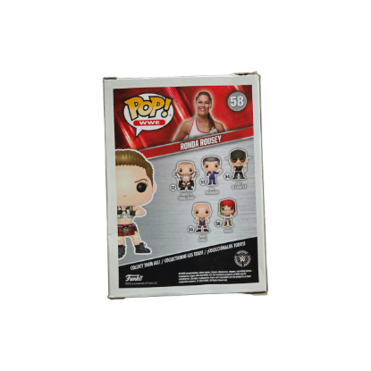 (B) Funko Pop! WWE Ronda Rousey Nr. 58 Vinylfigur – Rückseite und Produktinformationen