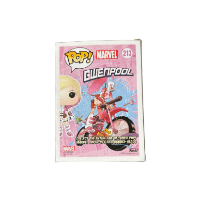 Funko Pop! Marvel - Unmasked Gwenpool 213 – Rückseite und Produktinformationen