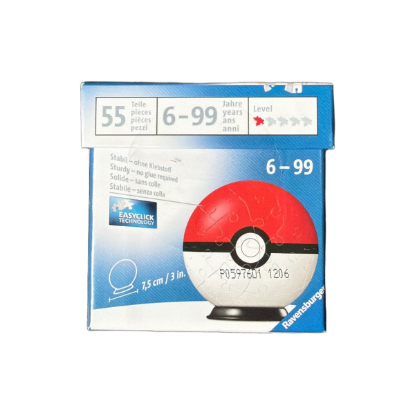 Ravensburger 3D Puzzle Pokéball Pokémon – Rückseite und Produktinformationen