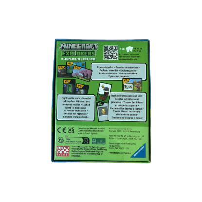 Ravensburger Minecraft Explorers Kartenspiel – Rückseite und Produktinformationen