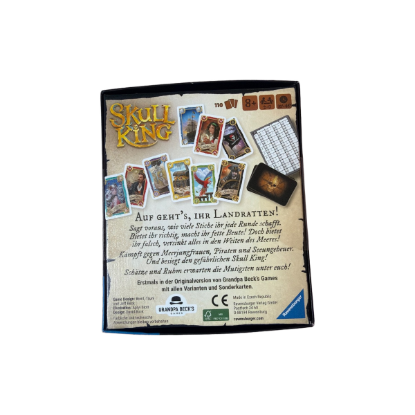 Skull King Kartenspiel – Rückseite und Produktinformationen