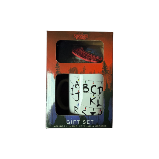 Stranger Things Geschenkset - Tasse, Schlüsselanhänger & Untersetzer – Hauptbild